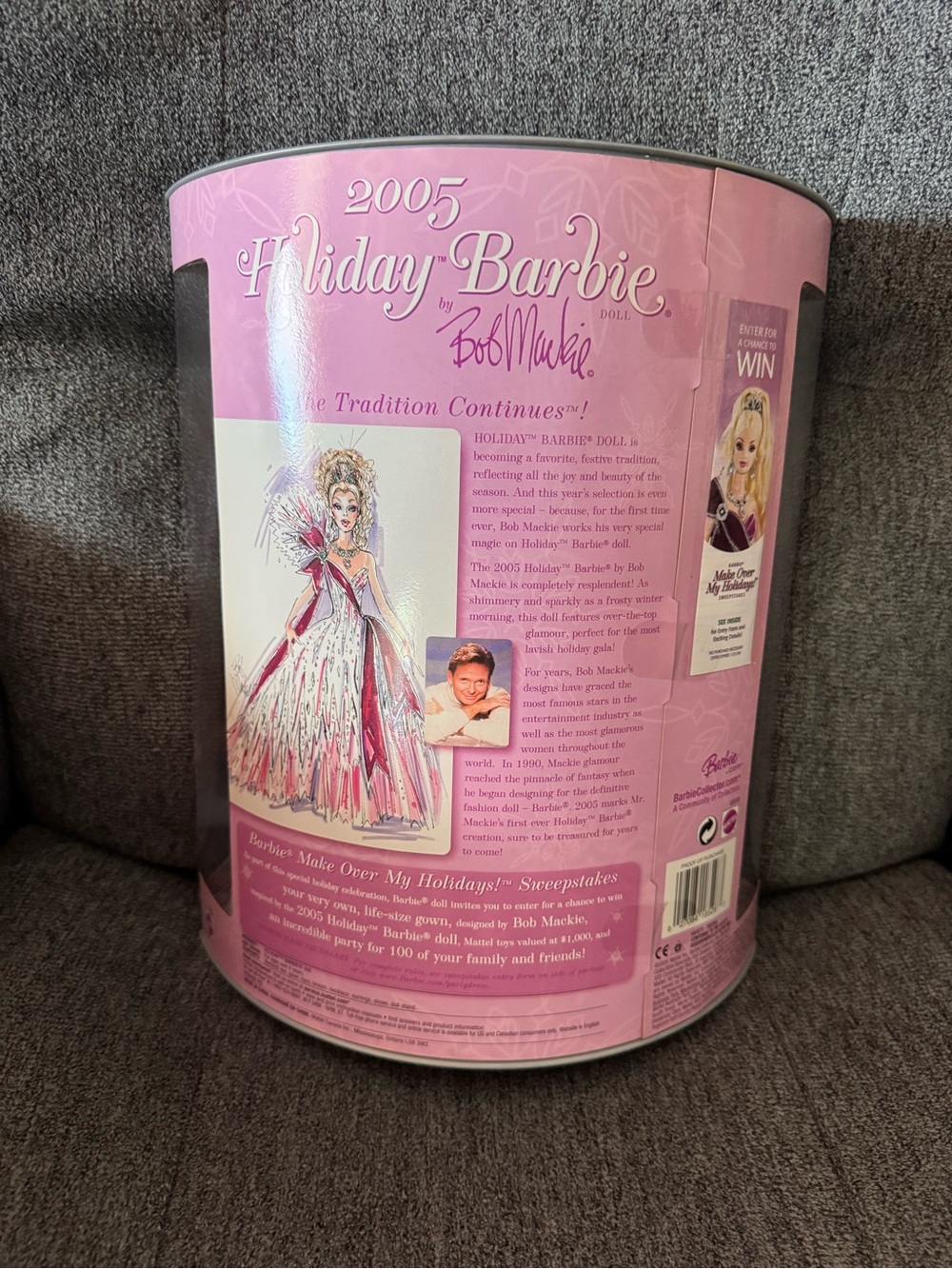 Barbie Pink and White Holiday Collector Doll Tin by Barbie - Picture 3 of 10